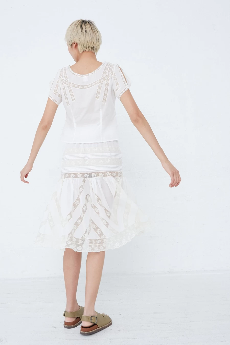 Loretta Caponi Lucy Skirt in Dreamy Sand - Elegant Women's Skirt | Oroboro Store New York