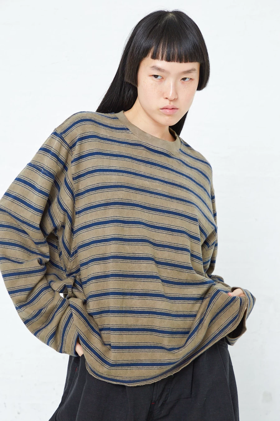 Dr. Collectors Grey Volcano Striped Cotton Derrick T-Shirt for Men