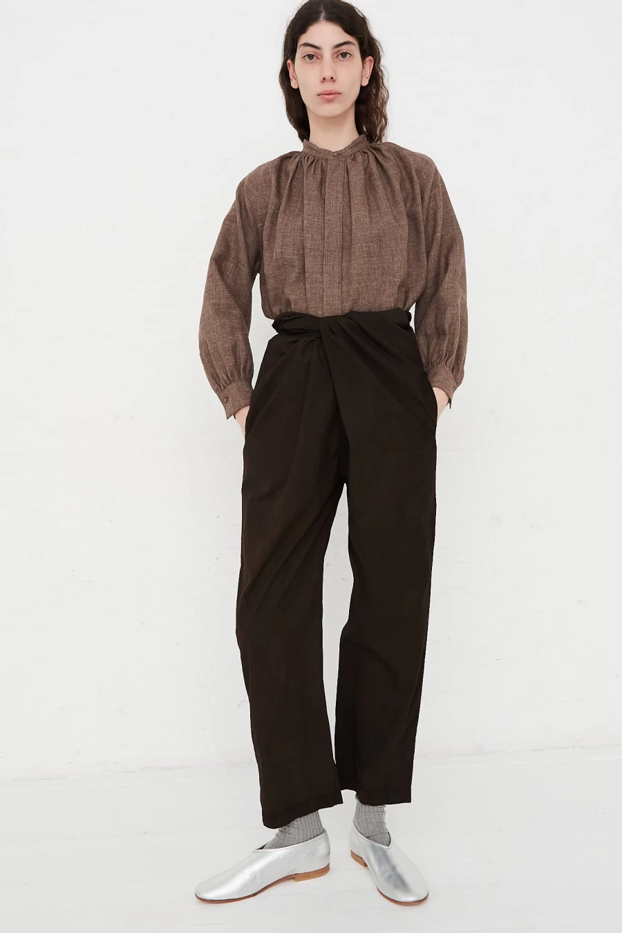 Cosmic Wonder Brown Cotton Wrap Pants - Comfortable & Stylish Lounge Pants by Oroboro Store