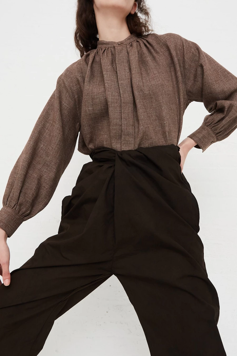 Cosmic Wonder Brown Cotton Wrap Pants - Comfortable & Stylish Lounge Pants by Oroboro Store