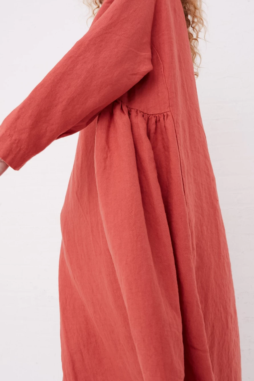Ichi Antiquit Pink Linen Long Sleeve Dress | Kortrijk Style | Oroboro Store
