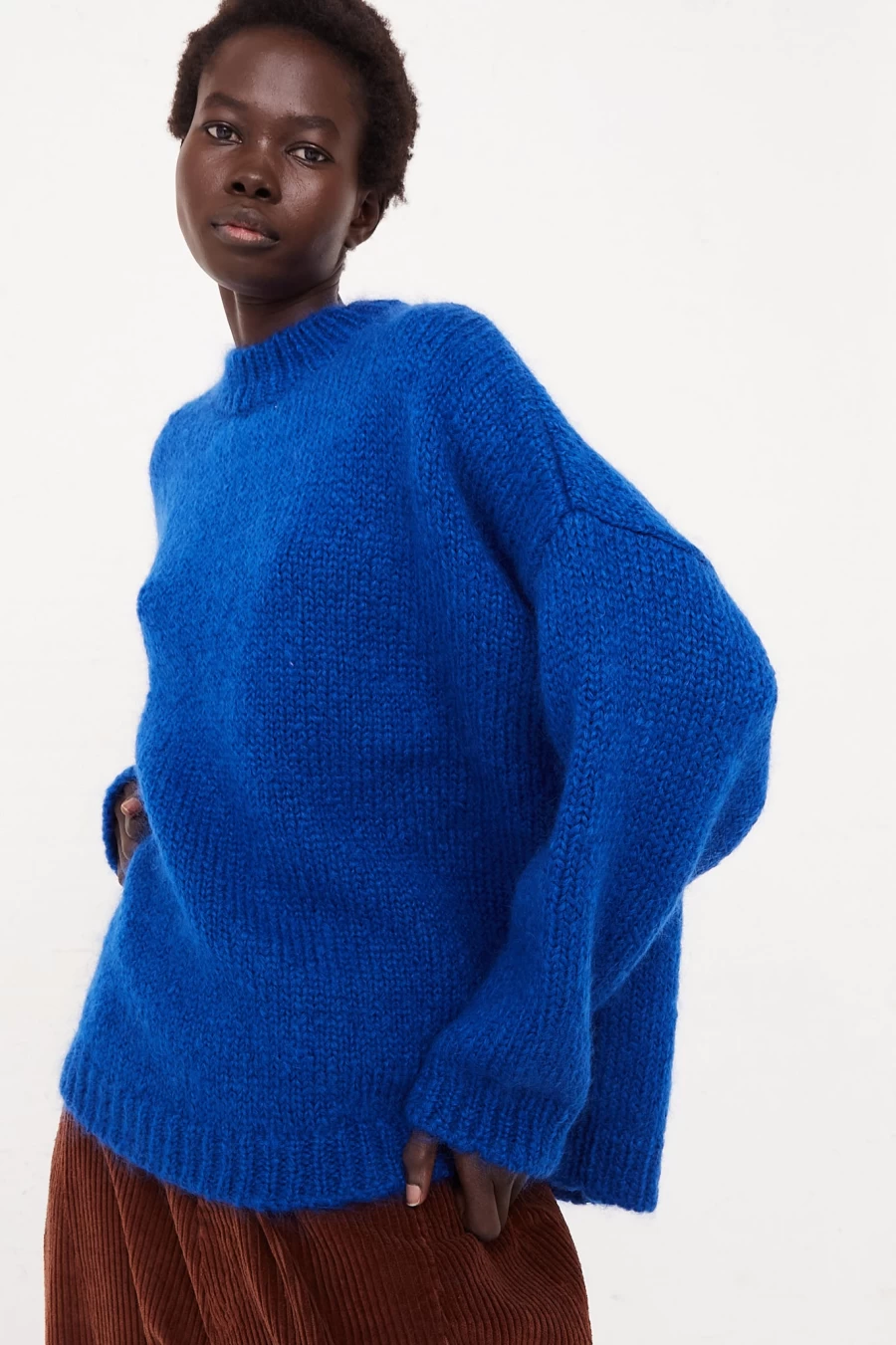 "Cordera Blue Mohair Sweater | Premium Knitwear | Oroboro Store"