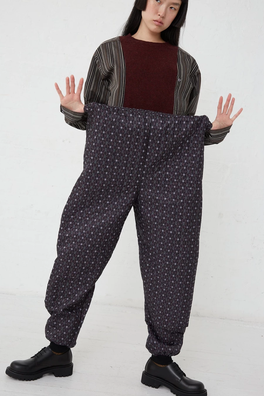 Bless Monpe Pant No. 08 - Floral Print Loose Trousers (Large) | Oroboro Collection | Japanese Streetwear