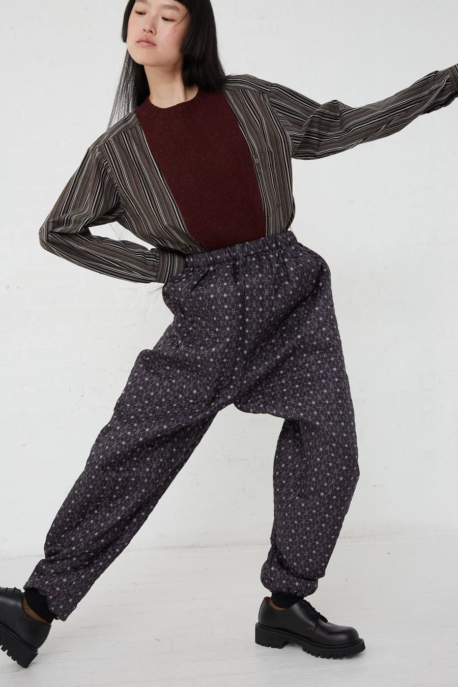 Bless Monpe Pant No. 08 - Floral Print Loose Trousers (Large) | Oroboro Collection | Japanese Streetwear