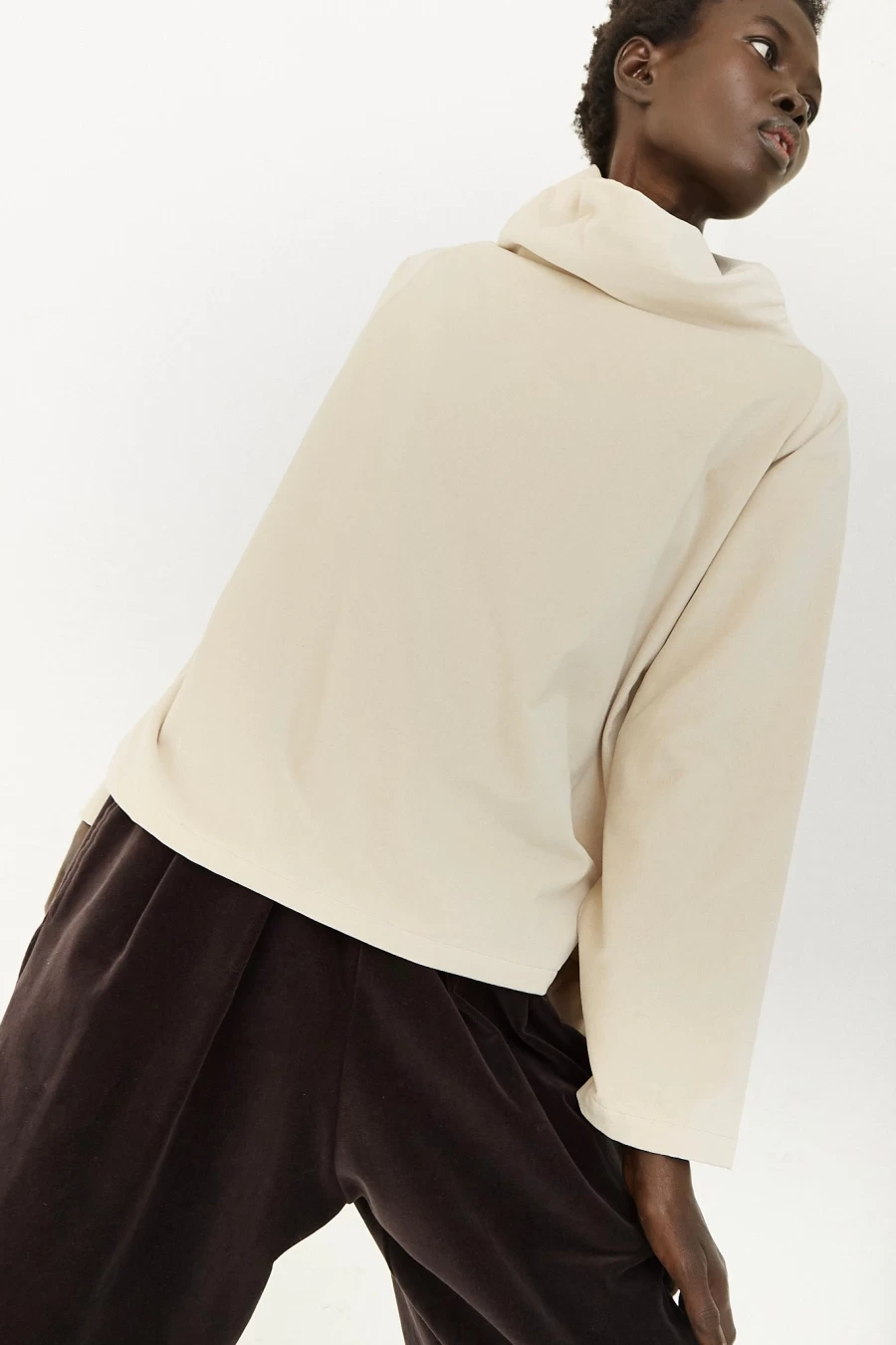 Black Crane Ivory Cotton Velveteen Tube Top - Comfortable & Stylish Women's Fashion | Oroboro Store