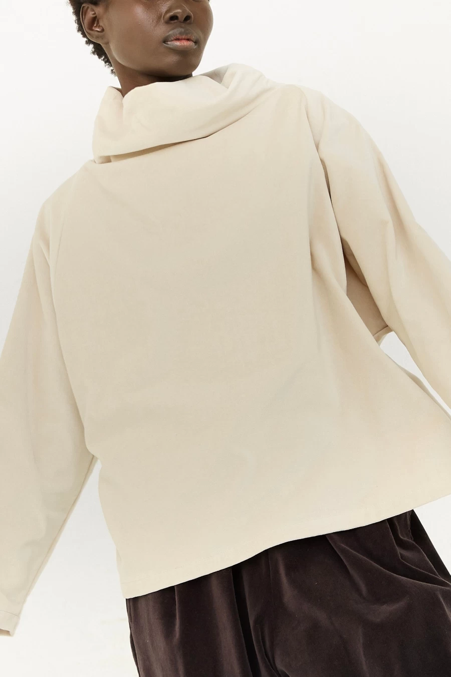 Black Crane Ivory Cotton Velveteen Tube Top - Comfortable & Stylish Women's Fashion | Oroboro Store