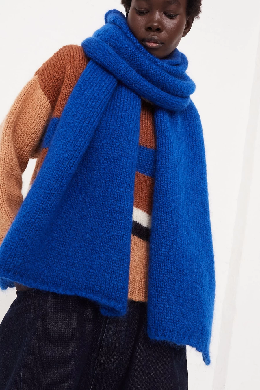 Cordera Blue Mohair Scarf - Luxurious Soft Wool Wrap | Oroboro Store