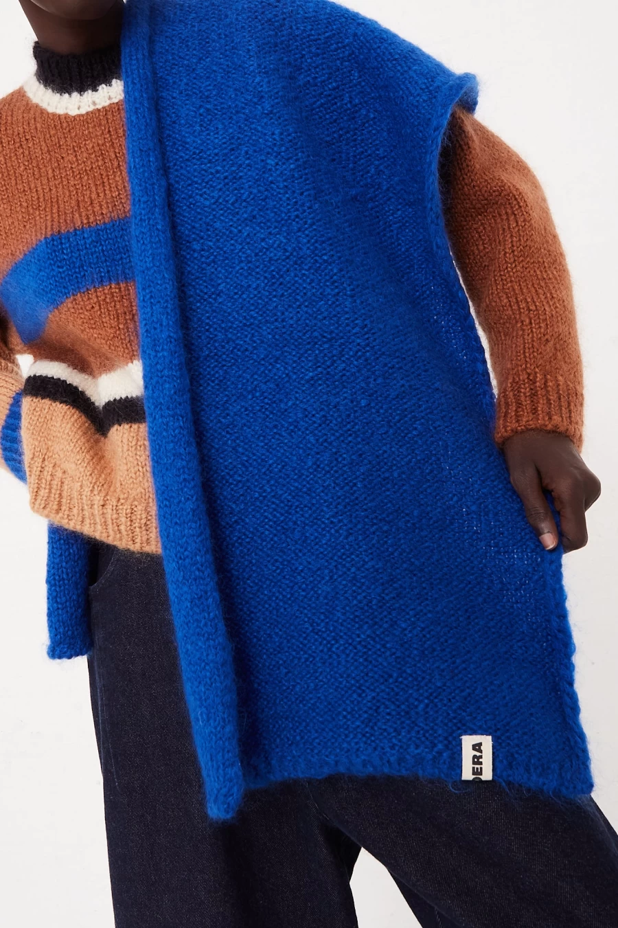 Cordera Blue Mohair Scarf - Luxurious Soft Wool Wrap | Oroboro Store