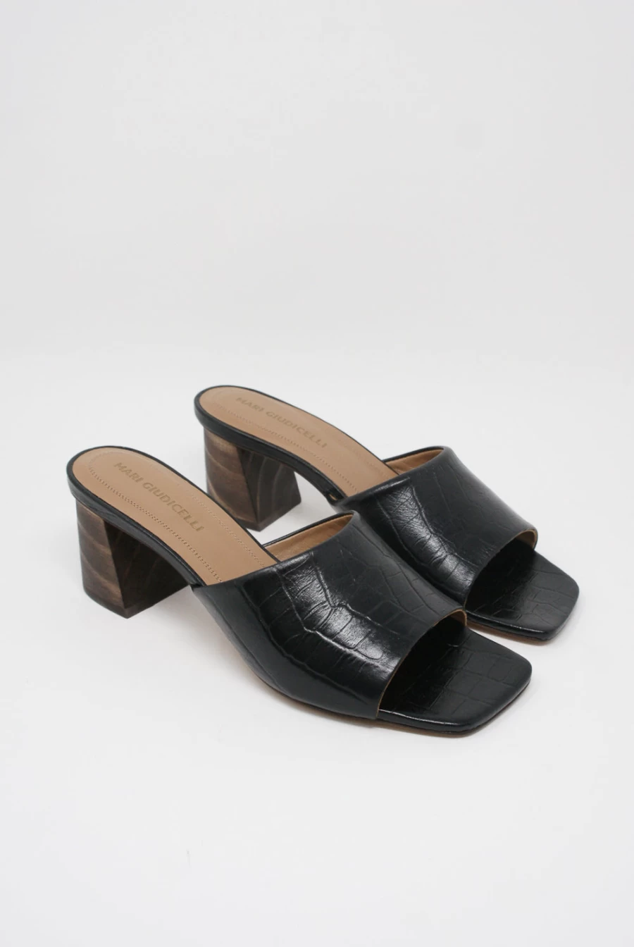 Mari Giudicelli Cora Black Sandals | Women's Leather Minimalist Footwear | Oroboro Store NY