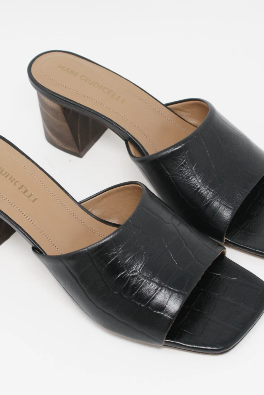 Mari Giudicelli Cora Black Sandals | Women's Leather Minimalist Footwear | Oroboro Store NY
