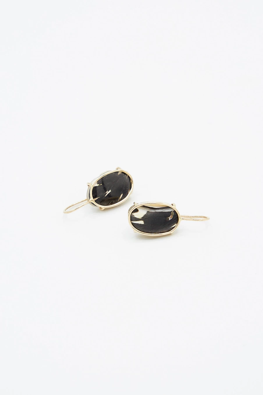 Mary MacGill 14K Gold Cowrie Shell Drop Earrings - Floating Shell Dangle Earrings for Women