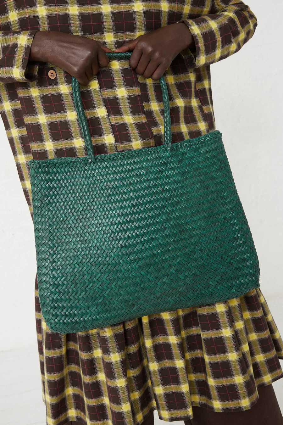 Dragon Diffusion Sophie Large Tote Bag in Forest Green | Handwoven Leather Bag | Oroboro Collection