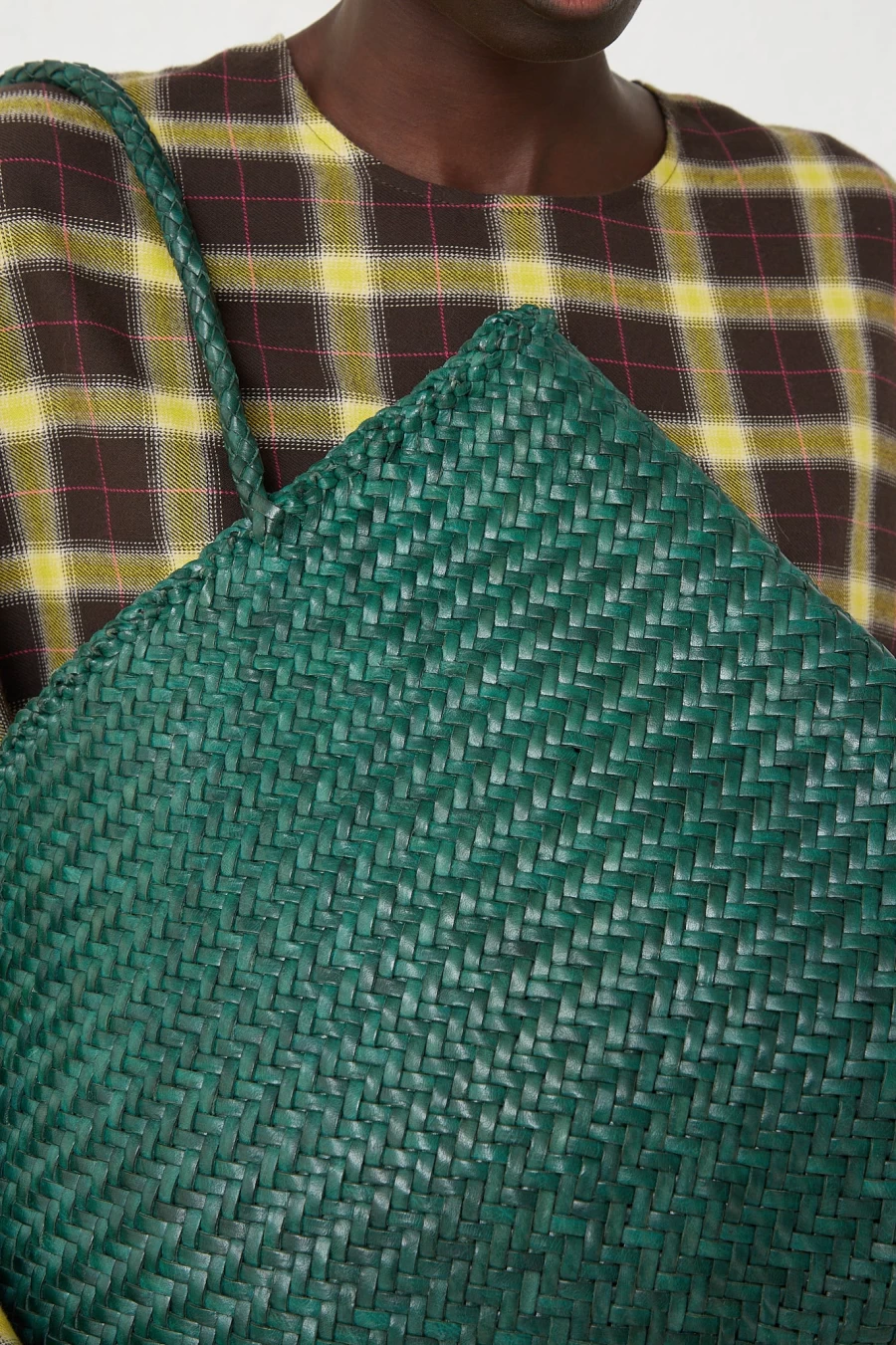 Dragon Diffusion Sophie Large Tote Bag in Forest Green | Handwoven Leather Bag | Oroboro Collection