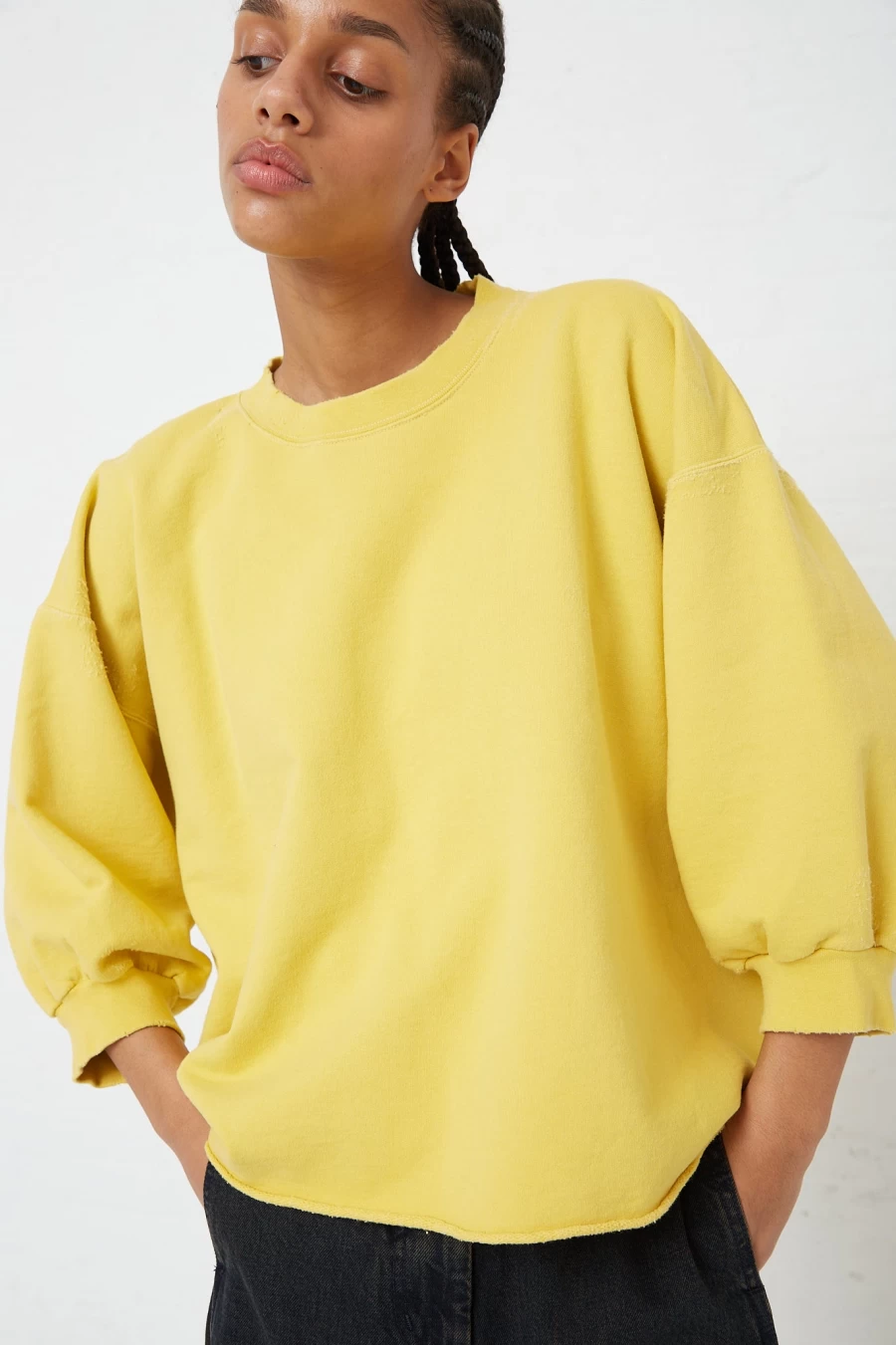 Rachel Comey Fond Sweatshirt in Daffodil Yellow | Oroboro Oversized Cotton Pullover