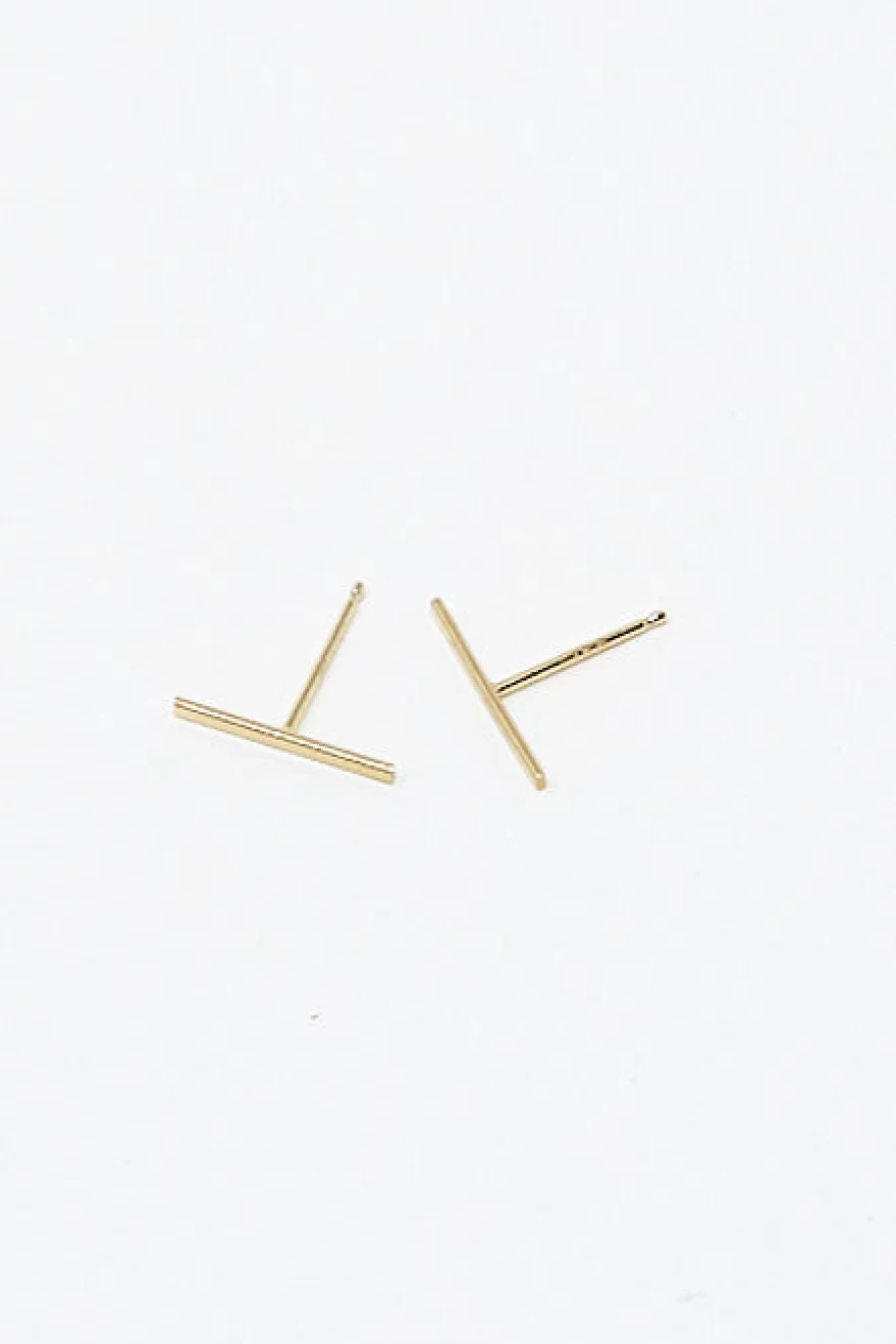 14K Yellow Gold Single Stud Earring - Minimalist Staple Design by Kathleen Whitaker