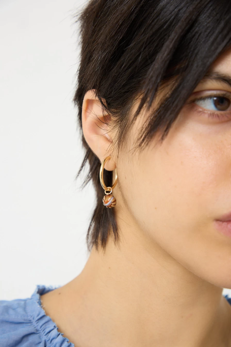 Tara Turner Carnelian Claw Earring - Handmade Sterling Silver Dangle Earrings | Oroboro Store New York