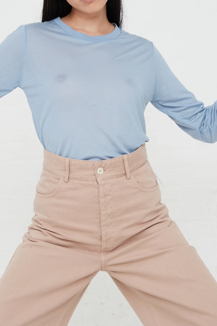 Baserange Navalo High Waist Pants in Camel | Sustainable Luxury Trousers | Oroboro Store