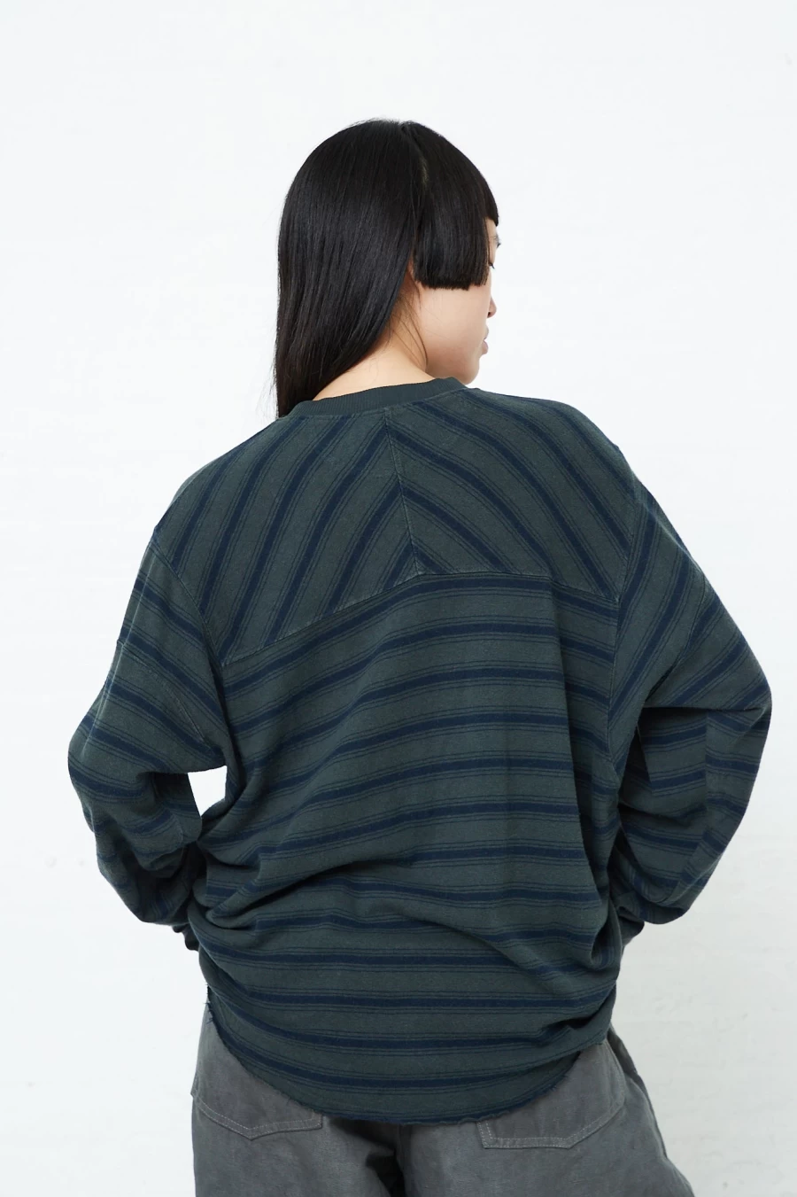 Dr. Collectors Men's Forest Green Cotton Hemp Striped Derrick T-Shirt