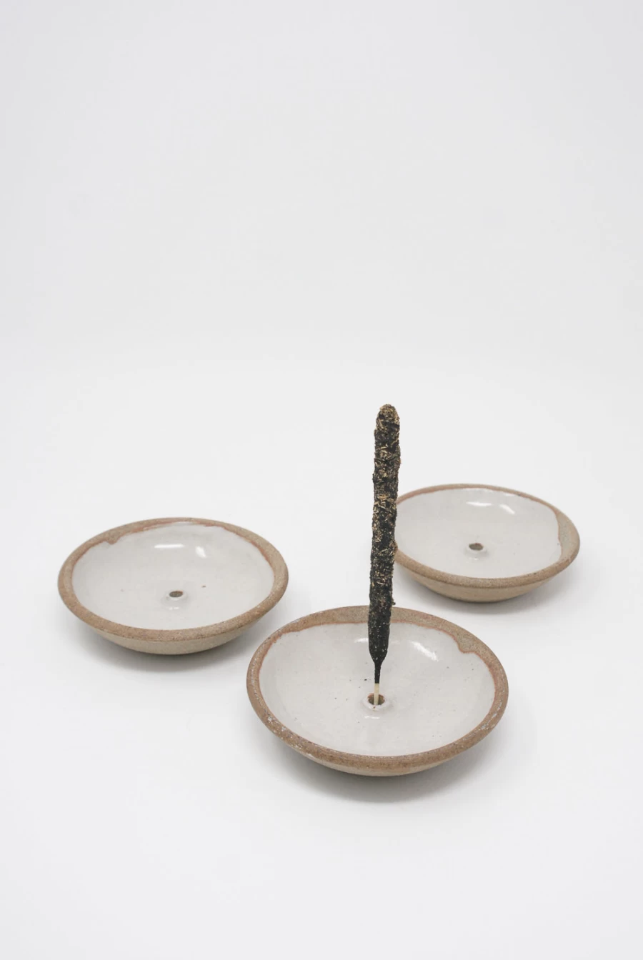 Incausa Stoneware Incense Holder - Handcrafted Shino Glaze Ceramic for Aromatherapy | Oroboro Store New York