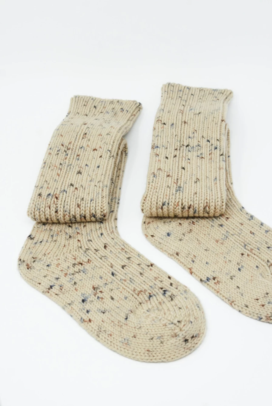 Misha & Puff Long Wool Socks - Seed Confetti Pattern in Oroboro Color | Warm Knit Socks for Kids