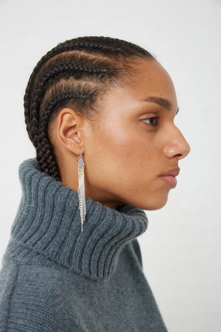 "Stephanie Schneider Sterling Silver Earrings - Oxidized Silver & Gold-Plated Silk Finish"