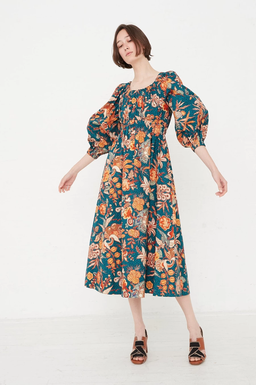 Ulla Johnson Helena Delphinium Blue Floral Midi Dress | Oroboro Collection