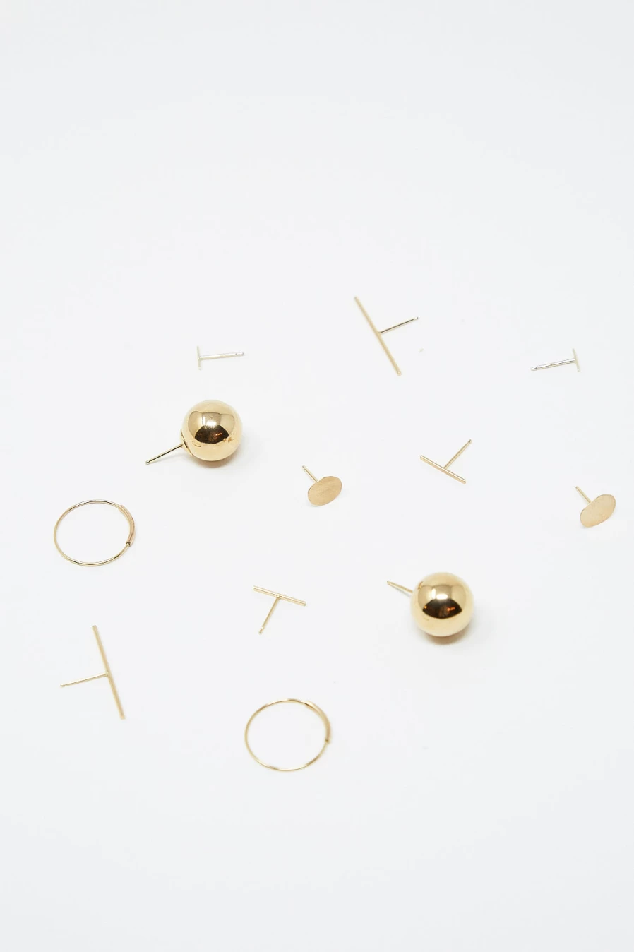 14K Yellow Gold 7mm Foil Stud Single Earring by Kathleen Whitaker - Oroboro Collection