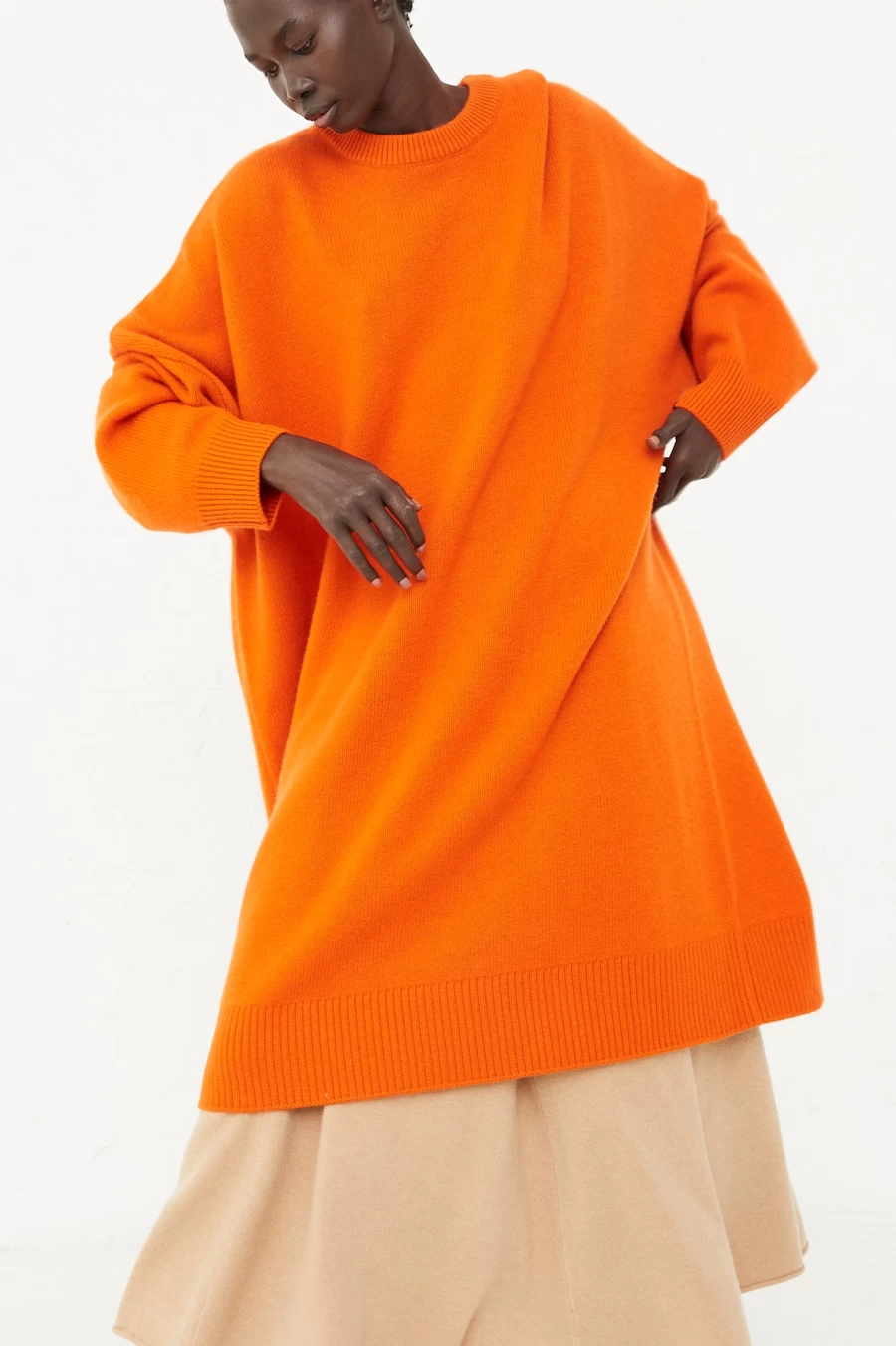 Extreme Cashmere Sandra Dress No. 303 - Luxurious Maple Brown Women's Dress | Oroboro Store
