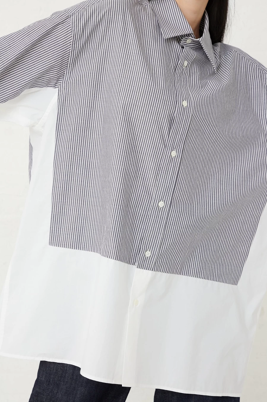 MM6 Maison Margiela Dark Grey Cotton Long Sleeve Shirt | Oroboro Oversized Fit