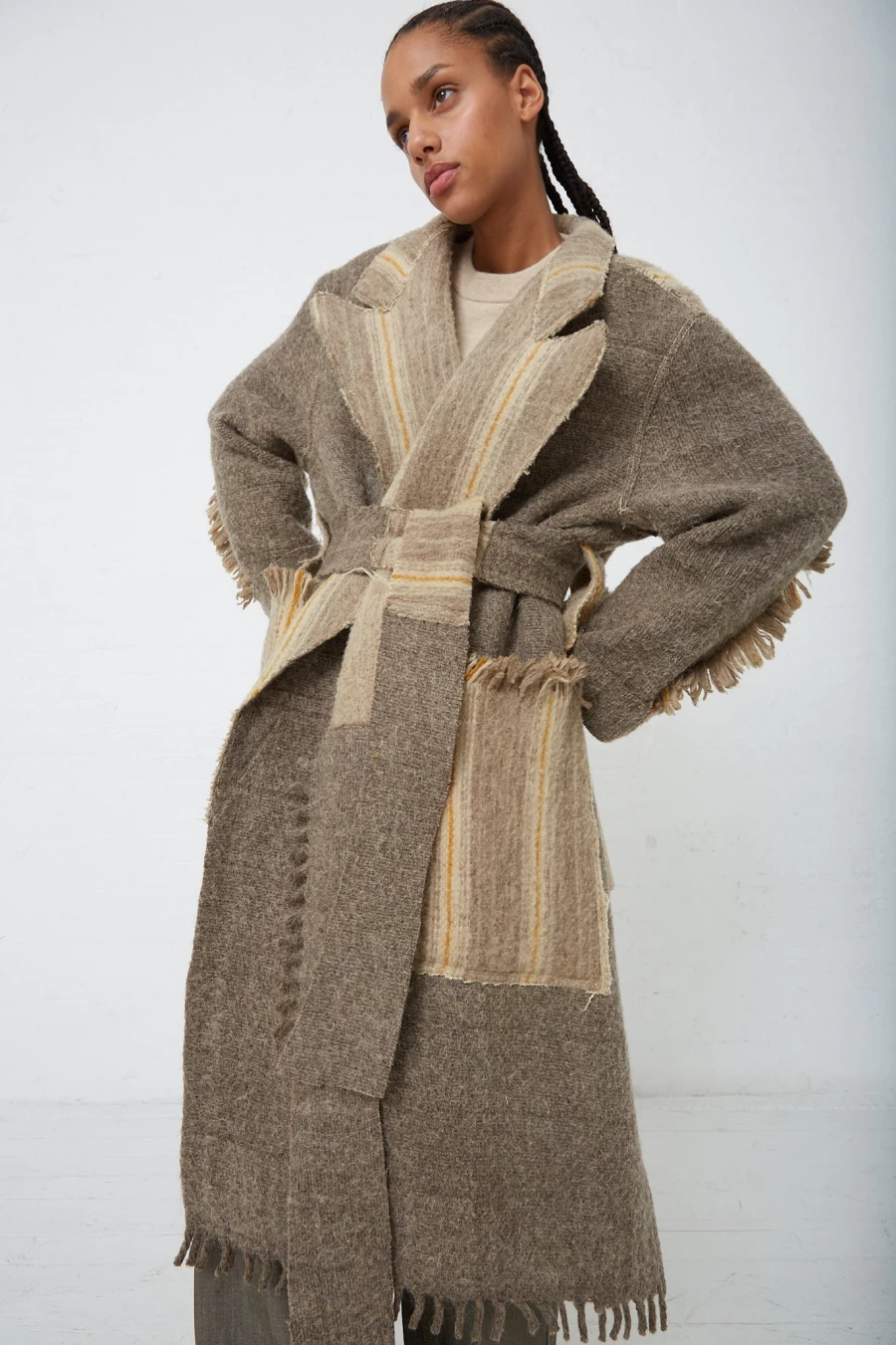 Thank You Have A Good Day Wool Blanket Swing Trench Coat - Warm & Stylish Oroboro Store