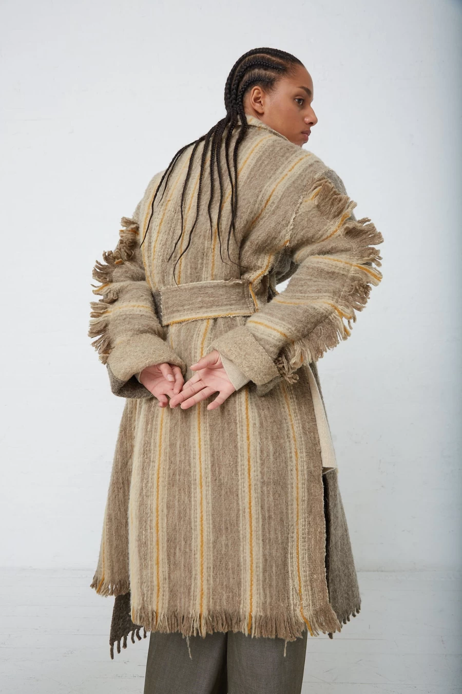 Thank You Have A Good Day Wool Blanket Swing Trench Coat - Warm & Stylish Oroboro Store