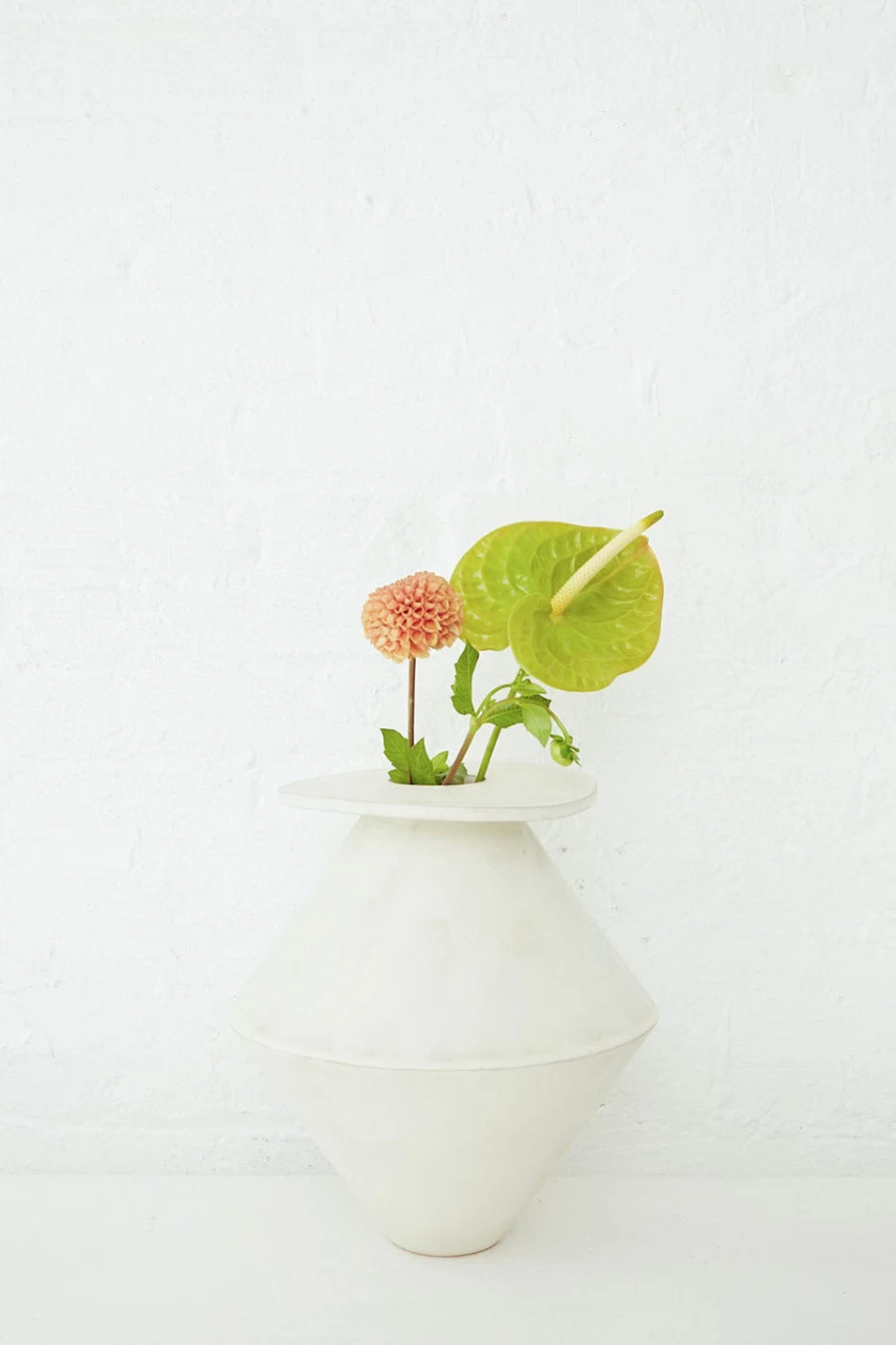BZIPPY Jumbo Diamond Ceramic Vase - Cream White Large Decorative Vase for Home & Wedding Decor