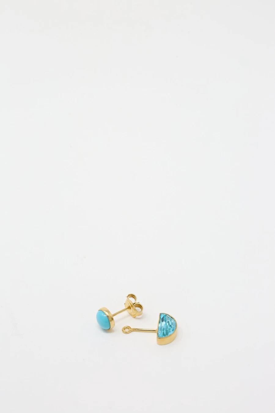 "Grainne Morton Detachable Turquoise Drop Earrings with Vintage Glass Beads – Handcrafted Bohemian Jewelry"