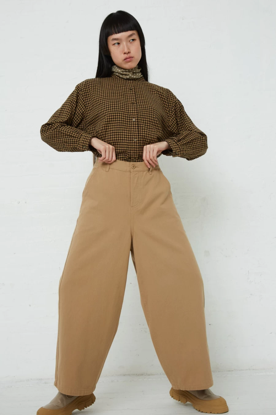 "Ichi Beige Cotton Pants | Comfortable & Stylish | Oroboro Store"