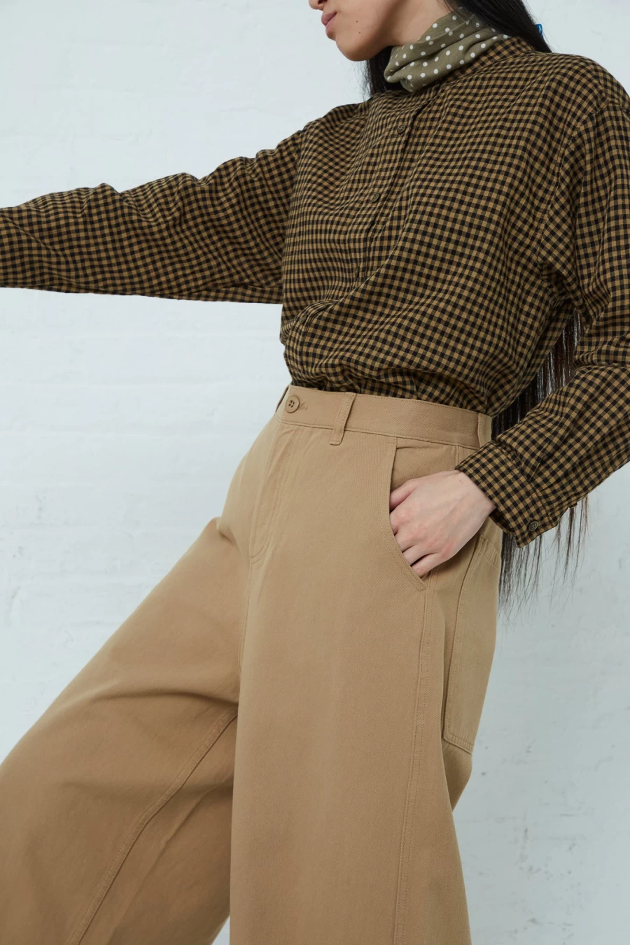 "Ichi Beige Cotton Pants | Comfortable & Stylish | Oroboro Store"