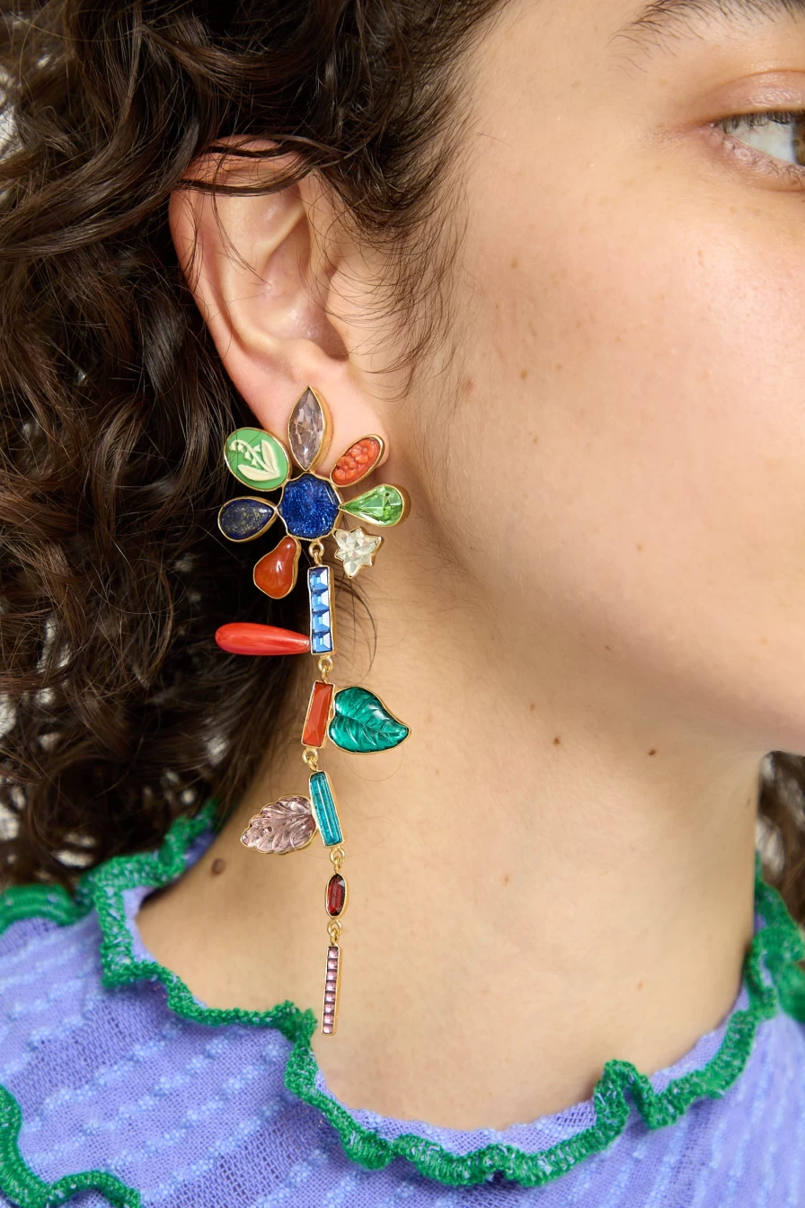 Grainne Morton Anniversary Floral Earrings - Handcrafted Flower Design Jewelry for Women