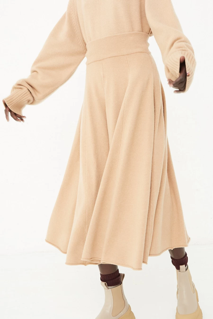 Extreme Cashmere Camel Twirl Skirt No. 313 - Luxurious Wool Wrap Skirt by Oroboro