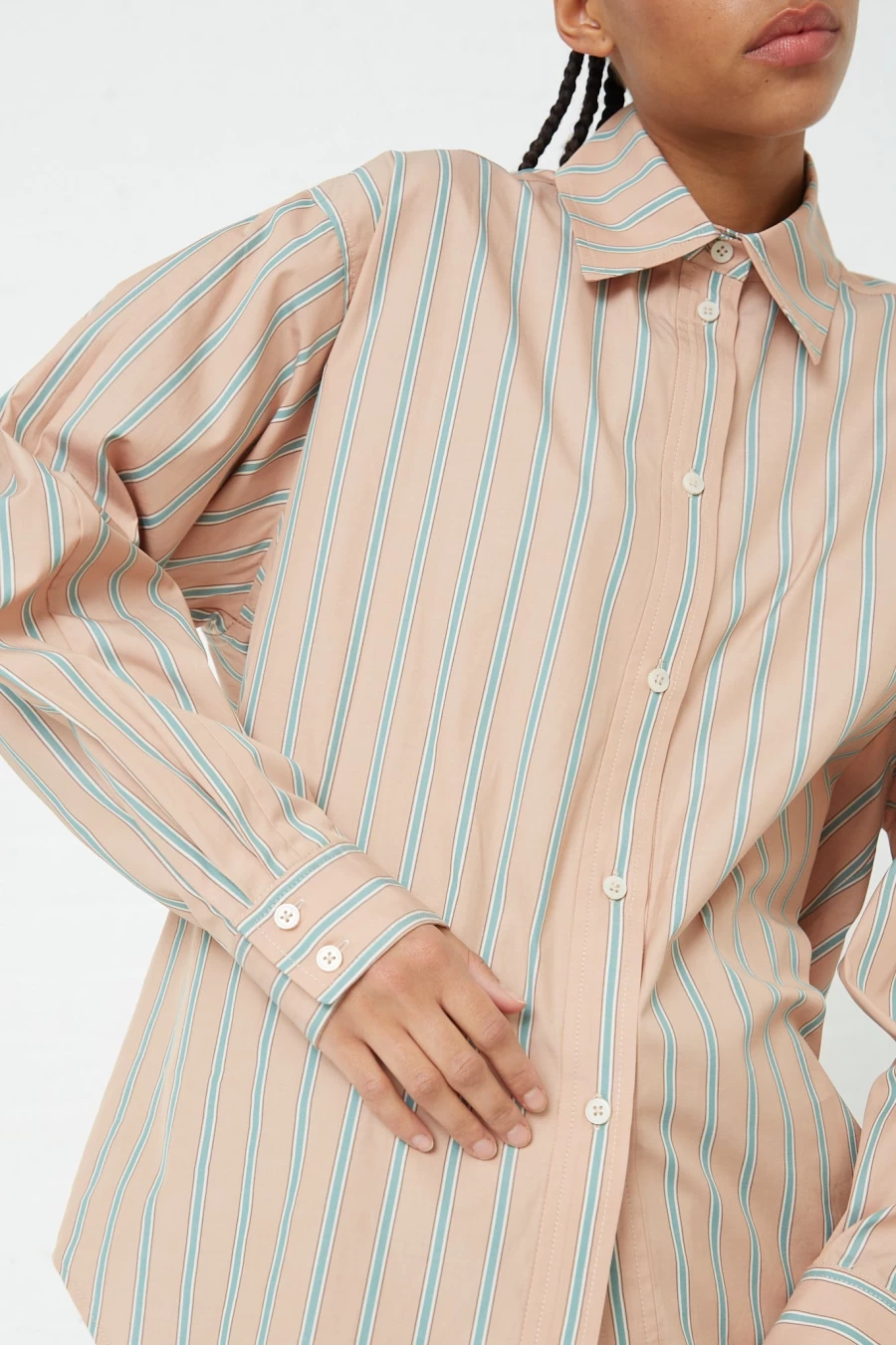 Rachel Comey Risa Top - Striped Broadcloth Blouse in Terracotta for Women