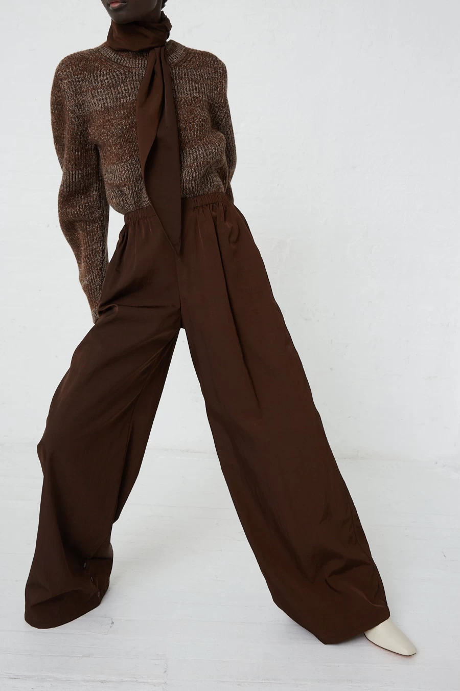 Veronique Leroy Women's High-Waisted Choco Drawstring Trousers - Oroboro Loose Fit Casual Pants