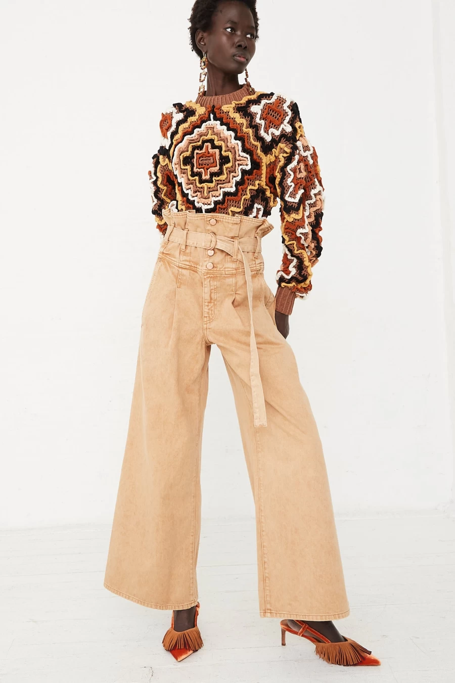 Ulla Johnson Sylvan Jeans in Stone Dye Wash - Distressed High-Rise Women's Denim | Oroboro Collection