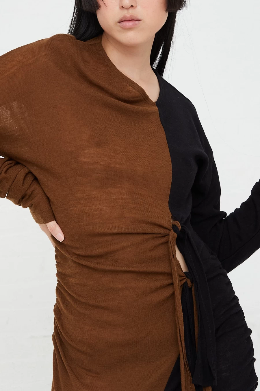 Rejina Pyo Dari Black Long Sleeve Dress | Elegant Women's Fashion | Oroboro Store