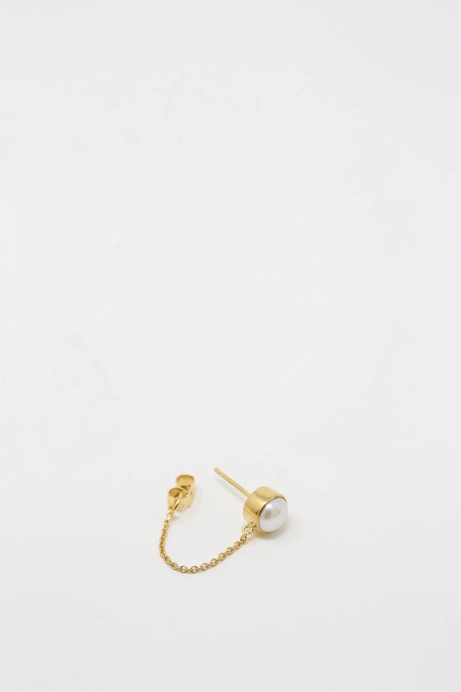 "Grainne Morton Pearl Chain Stud Earrings – Handcrafted Bohemian Jewelry"