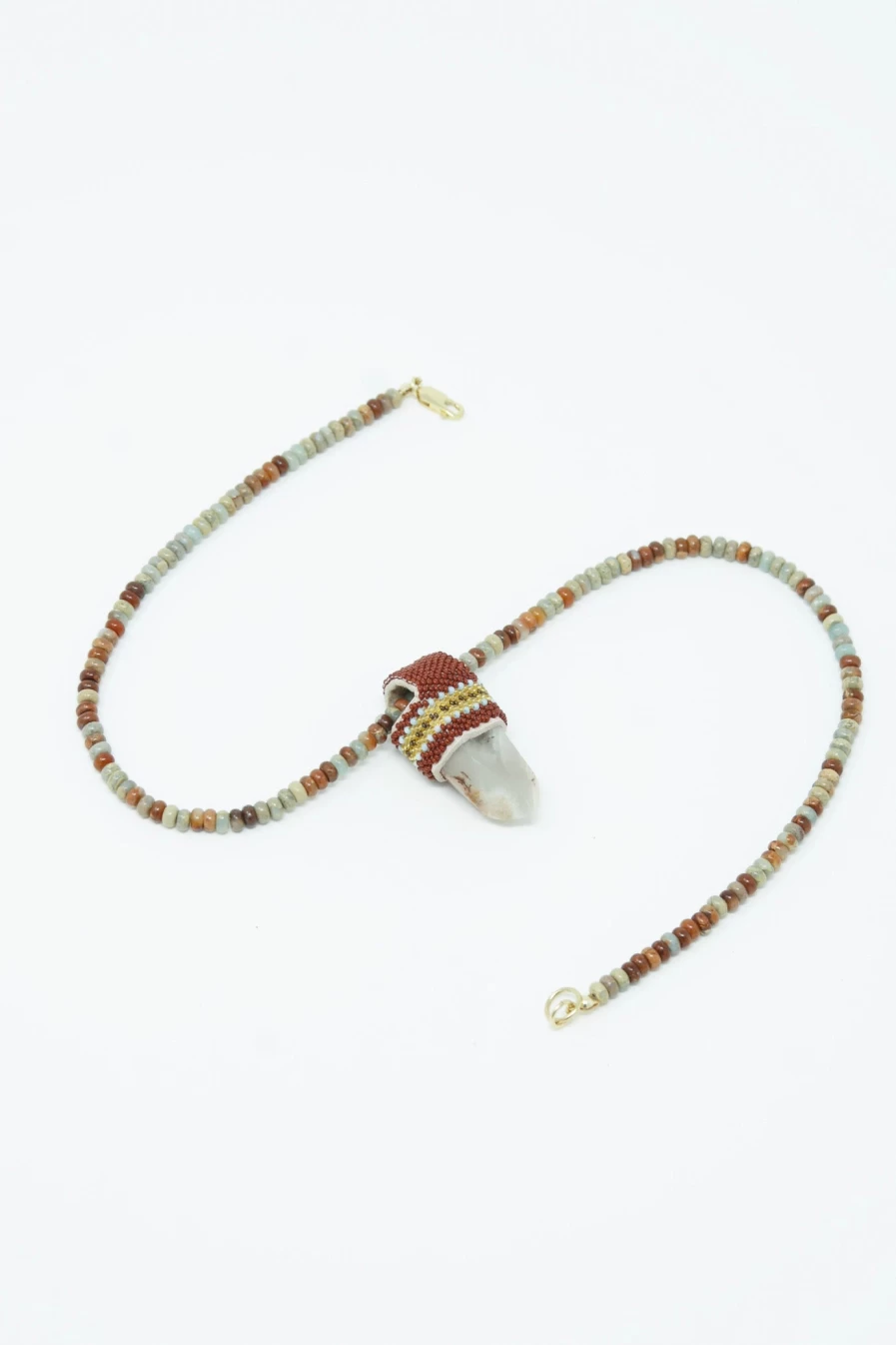 Robin Mollicone Sea Sediment Jasper & Quartz Beaded Necklace – Handcrafted Jewelry