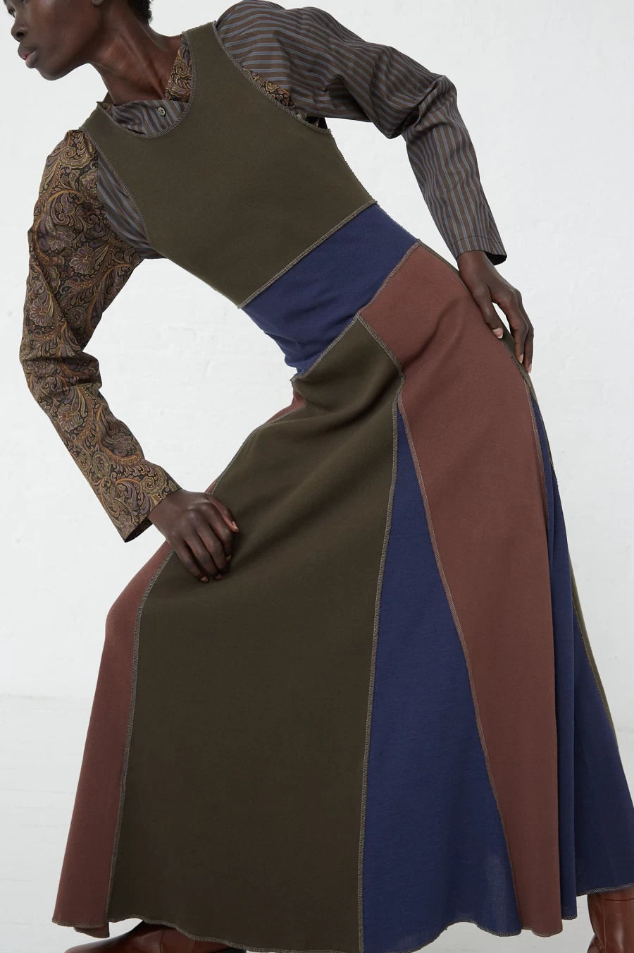 SC103 Women's Long Cotton Rib Maxi Dress with Slit - Elegant Boho Style by Oroboro Store