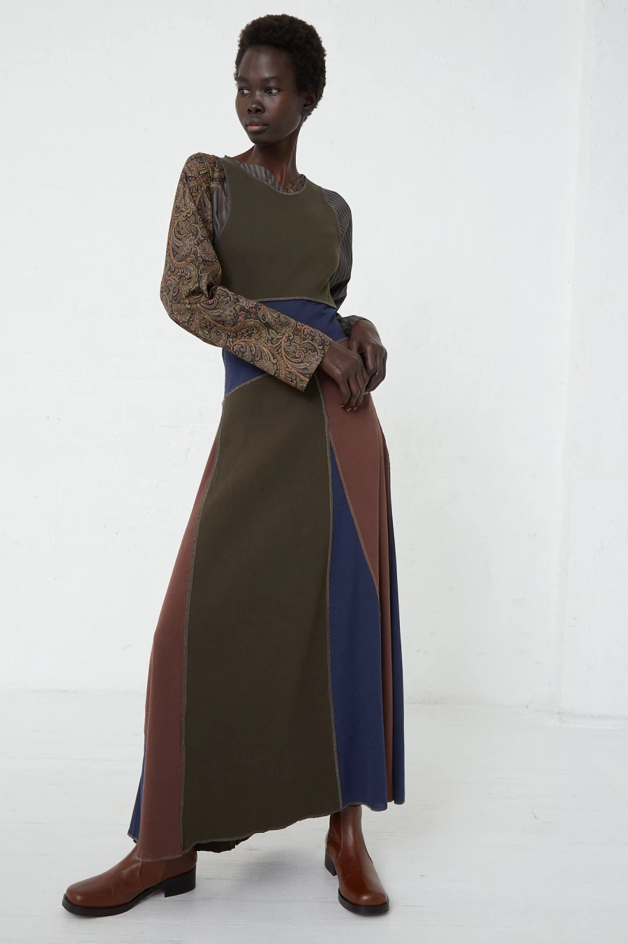 SC103 Women's Long Cotton Rib Maxi Dress with Slit - Elegant Boho Style by Oroboro Store