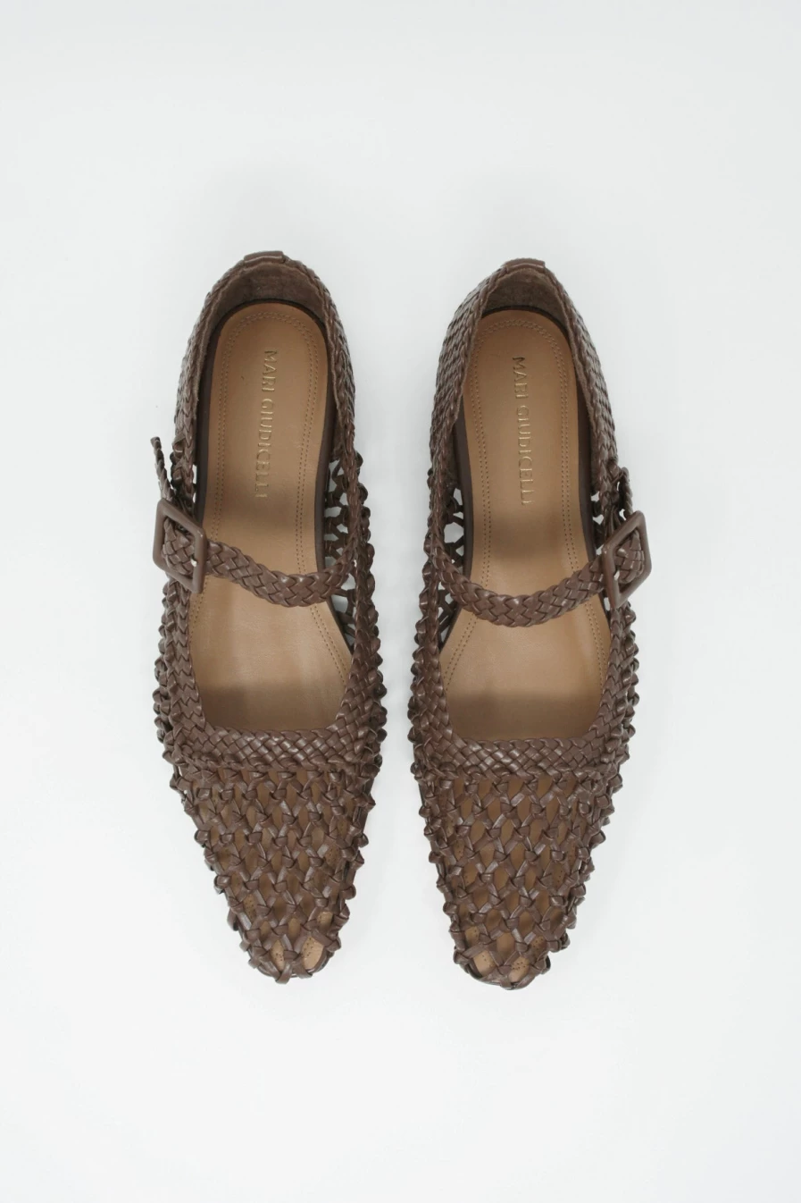 Mari Giudicelli Ilana Cafe Leather Mary Jane Flat Shoes | Oroboro Store