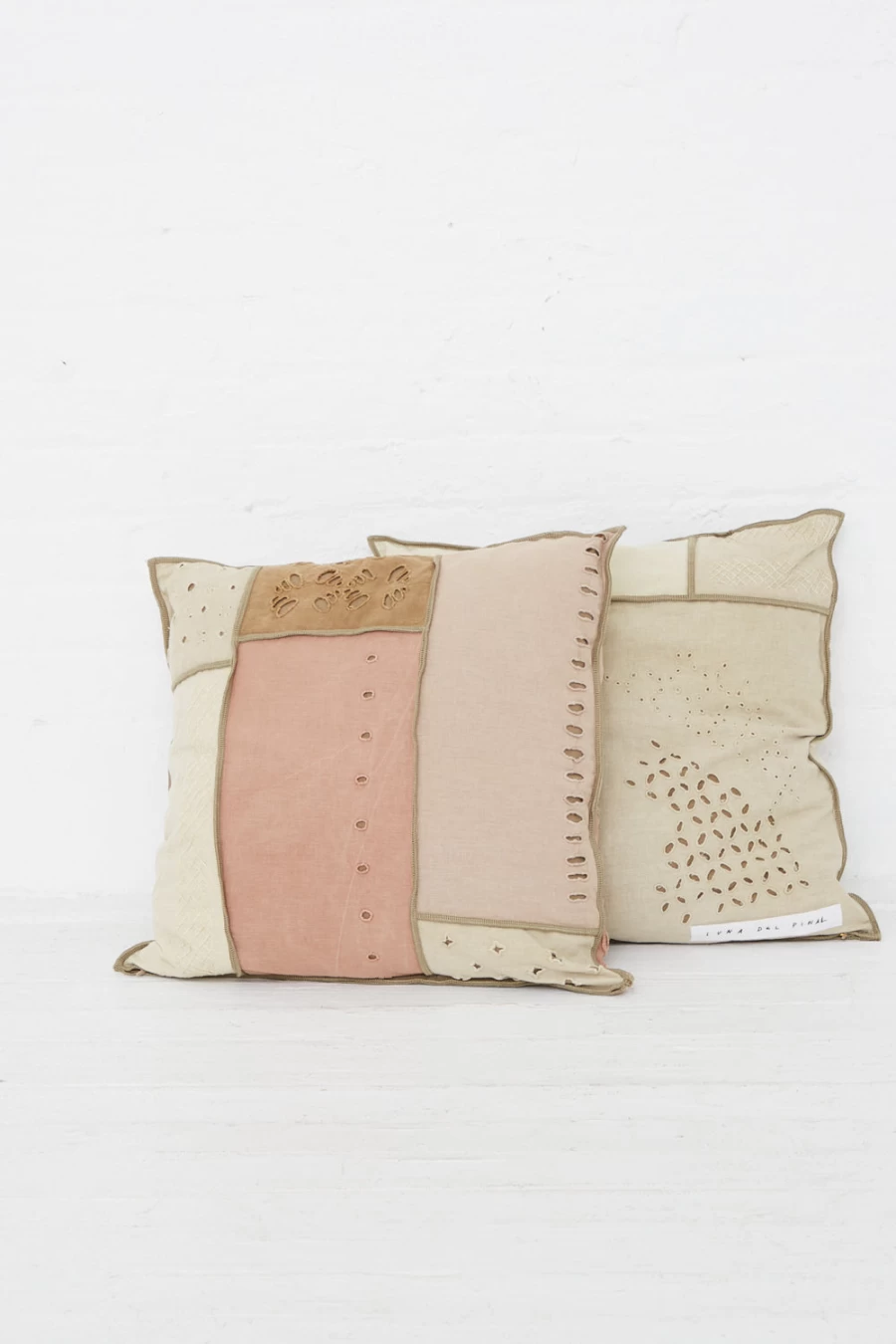 Luna Del Pinal Handmade Embroidered Cushion Cover - Natural Dye Tortilla Design | Oroboro Store New York