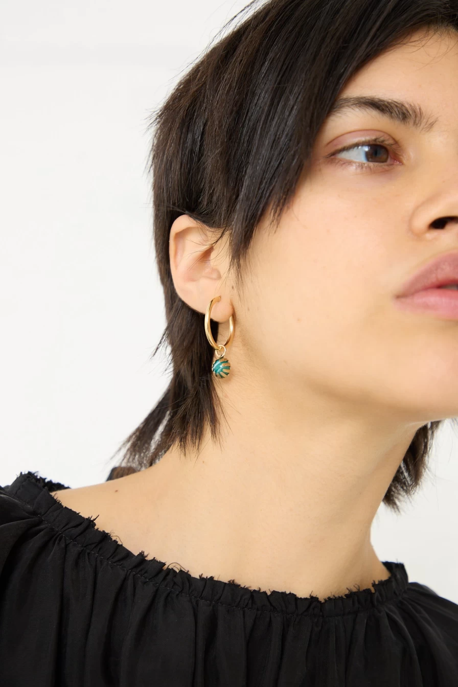 Tara Turner Green Stripe Agate Claw Earrings - Handmade Sterling Silver Dangle Earrings | Oroboro Store New York