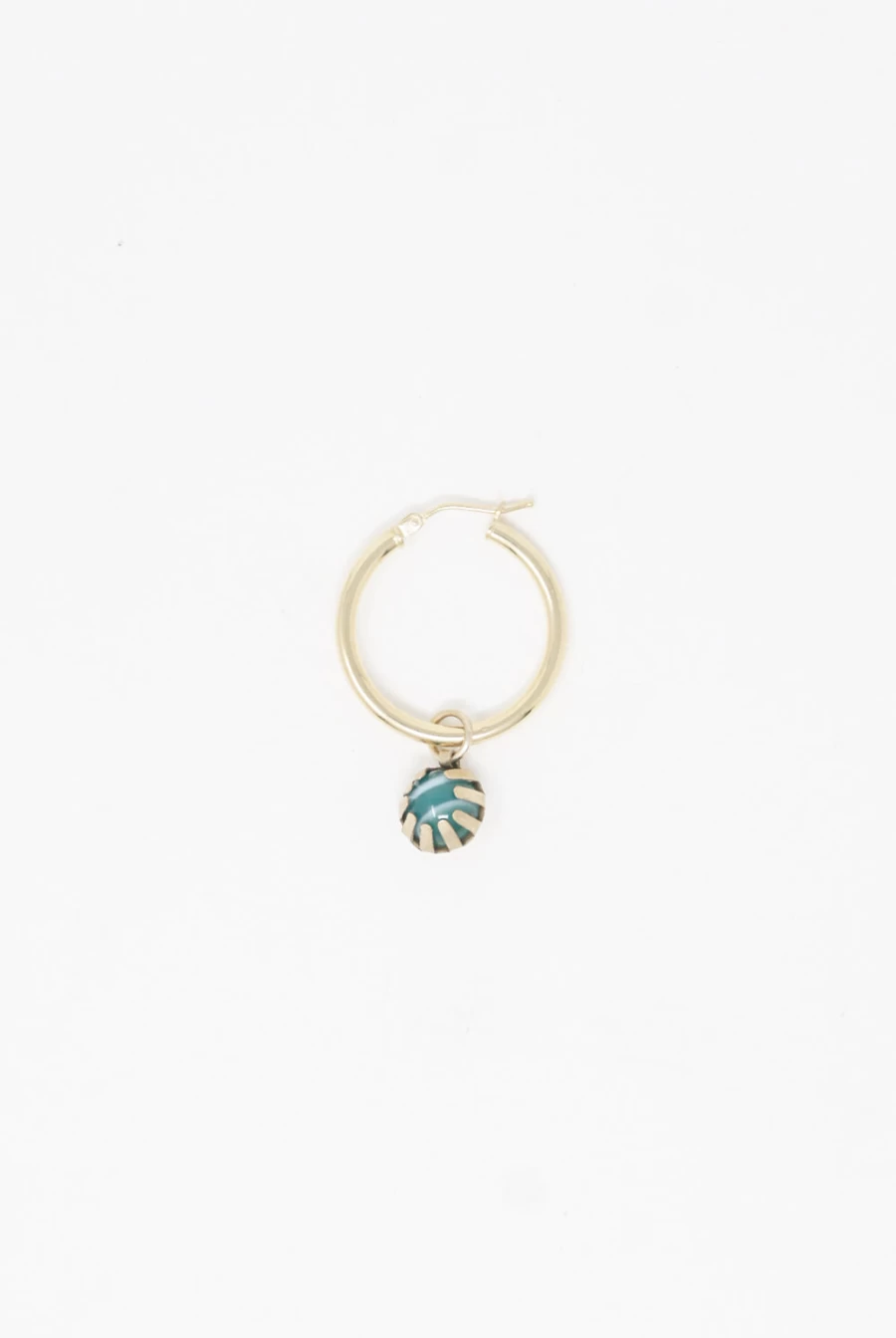 Tara Turner Green Stripe Agate Claw Earrings - Handmade Sterling Silver Dangle Earrings | Oroboro Store New York