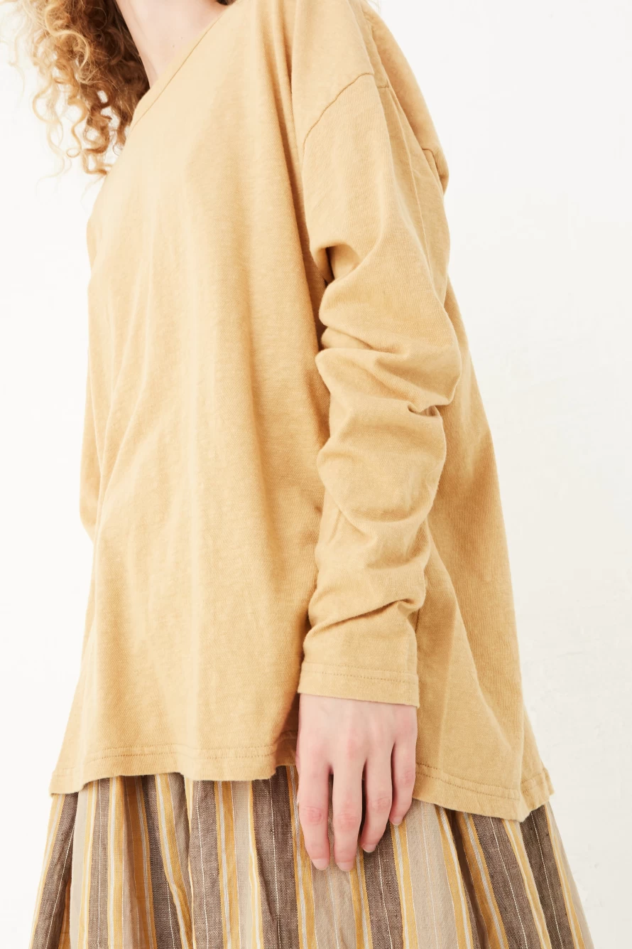 Ichi Antiquit Camel Cotton Loose Pullover - Comfortable Boho Style Sweater | Oroboro Store